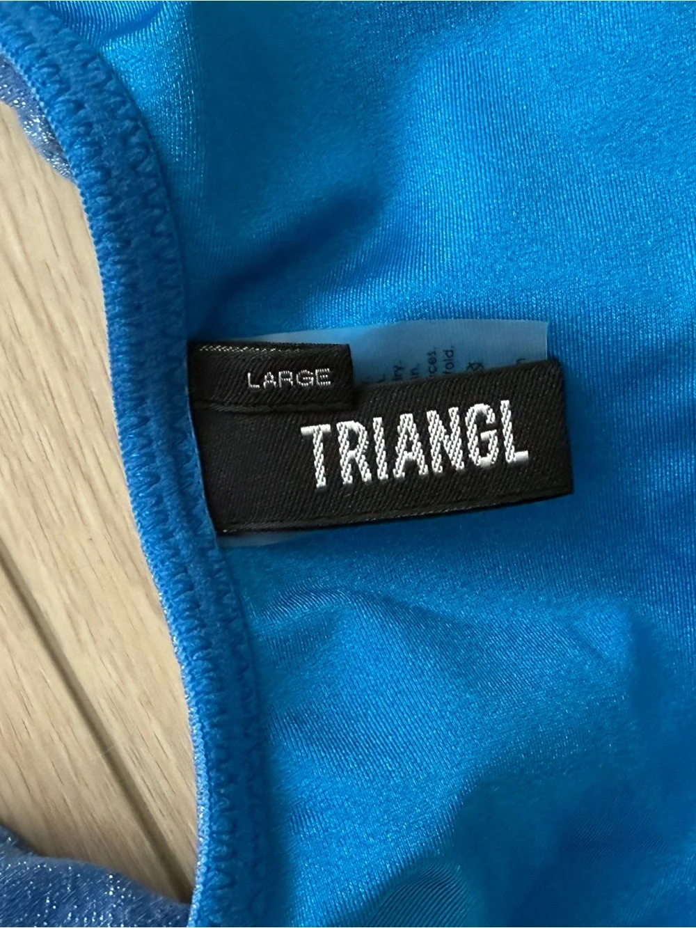 triangl swimwear Blue Shimmer Bikini small++ top large bottoms